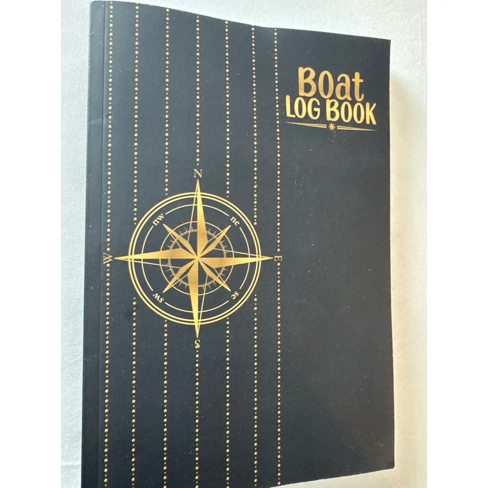 Boat Log Book Captain's Nautical Journal Vessel Trip Maintenance Record Compass